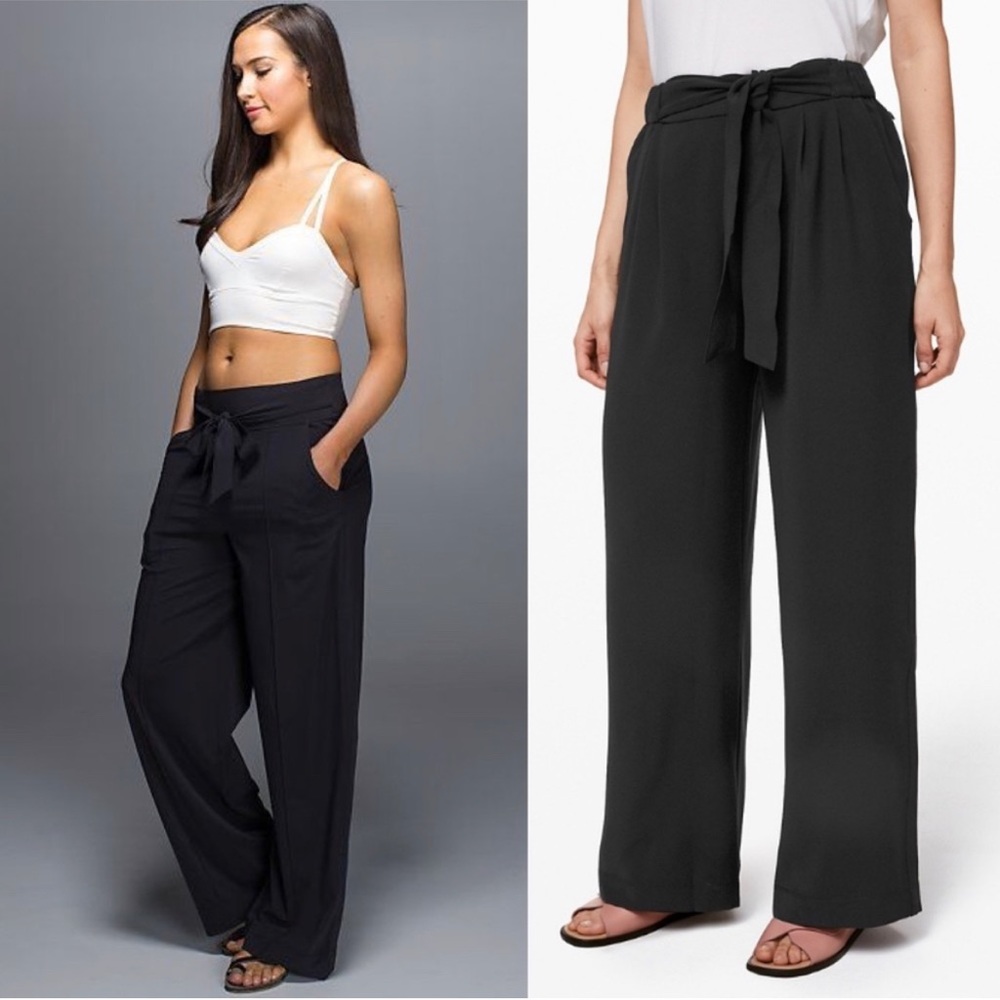 Nior black wide leg career pants 4 lululemon. Like new